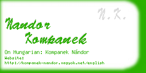 nandor kompanek business card